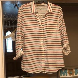 Old navy red,white,and blue striped button up NWOT